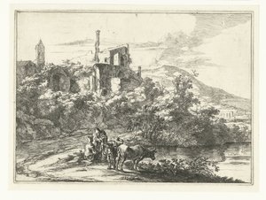 Zwei Kühe am Wasser bei Tivoli