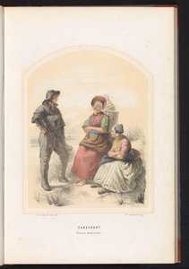 Klederdracht van Zandvoort in Noord-Holland, 1857 von Jan Braet von Uberfeldt