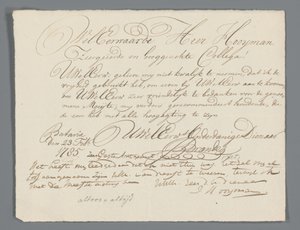 Brief von Jan Brandes an Pfarrer Hooyman