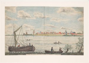 Die Stadt Schoonhooven am Fluss Rhein in Holland von Jan Brandes