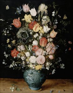 Blumen in blauer Vase, ca. 1608