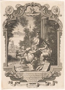 Kartusche mit Allegorie auf die Geschichte Griechenlands von Jan Caspar Philips
