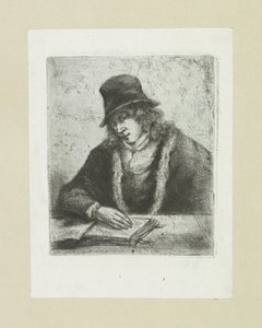 Lesender Mann mit Hut