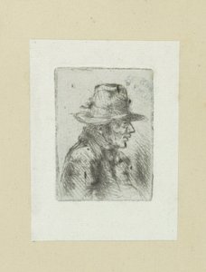 Mann mit hohem Hut, nach rechts von Jan Chalon