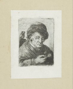 Alter Mann mit Brille und Eule (The Compleat Work of Etchings by John Chalon) von Jan Chalon
