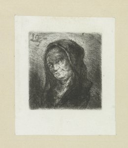 Alte Frau mit schwarzem Schleier von Jan Chalon