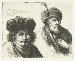 Zwei Männer, mit Hut und Turban