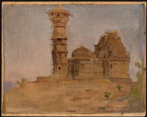 Verlassener antiker Tempel in Chitorgarh. Aus einer Reise nach Indien von Jan Ciągliński