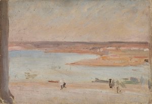Wüstenlandschaft mit Fluss von Jan Ciągliński