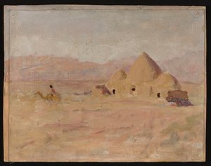 Denkmal auf einem kirgisischen Grab in der Steppe. Aus der Reise nach Turkestan von Jan Ciągliński