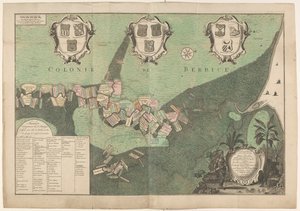 Genauer Plan des Staates und des Verlaufs des Rio de Berbice. Mit den Plantagen in der gecharterten Kolonie Berbice. von Jan Daniël Knapp