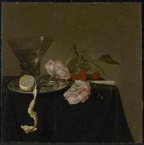 Stillleben mit Trinkglas, Obst und Rosen, ca. 1632-34 von Jan Davidsz de Heem