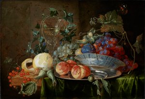 Stillleben mit Früchten und einem Glas à la façon de Venise, ca. 1652