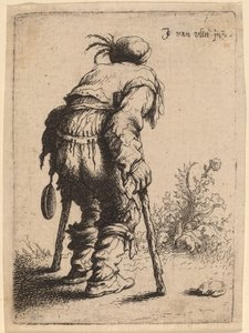 Bettler mit zwei Krücken, 1632