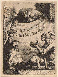 Titelseite: Zwei Krüppel erhalten Almosen, 1632