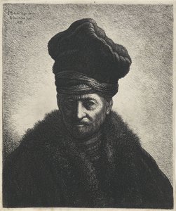 Büste eines Mannes mit Pelzmütze