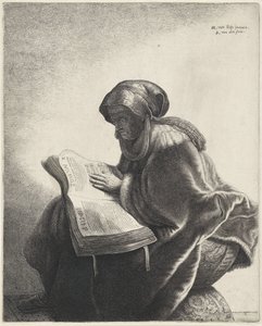 Lesende alte Frau