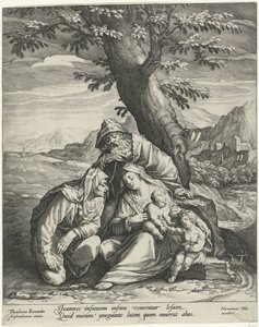 Heilige Familie mit Elisabeth und Johannes dem Täufer von Jan Harmensz. Muller