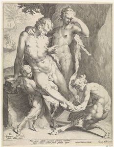 Oreaden entfernen einen Dorn aus dem Fuß eines Satyrs