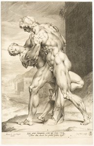 Die Entführung einer Sabinerin, Seitenansicht von Jan Harmensz. Muller