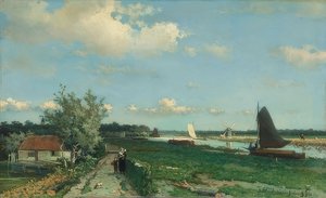 Der Trekvliet-Kanal nahe Rijswijk, auch: Blick nahe der Geest-Brücke, 1868