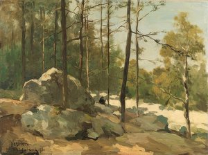 Waldlichtung nahe Barbizon von Jan Hendrik Weissenbruch
