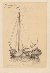 Segelschiff von 1768 (Jacht von Hop) von Jan Hoynck van Papendrecht