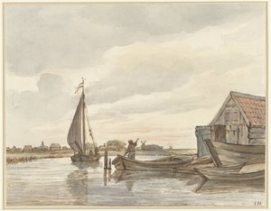 Einige Boote auf einem Graben