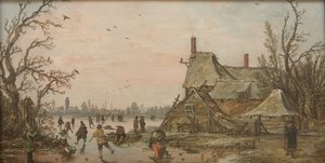 Winterszene auf einem Bauernhof von Jan Josefsz van Goyen