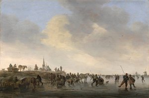 Schlittschuhlaufen auf der Merwede bei Dordrecht