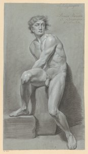 Sitzender männlicher Akt, von vorne gesehen (1. Preis 1791) von Jan Kamphuijsen