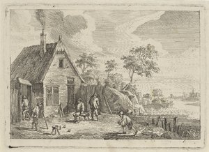 Bauern spielen Boule von Jan Lauwryn Krafft (I) (possibly)