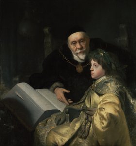 Prinz Karl Ludwig von der Pfalz mit seinem Tutor Wolrad von Plessen in historischer Kleidung