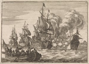 Bei Valencia wird der spanische Admiral Papachino von drei französischen Schiffen unter Admiral Tourville angegriffen, weil er nicht schnell genug salutierte, 1688