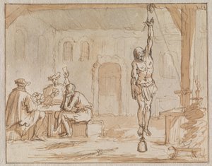Geleyn de Schoenmaker wird 1572 in Breda gefoltert von Jan Luyken