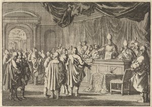 Reformierte in Ungarn vor einem Gericht von Bischöfen und anderen Katholiken, 1670