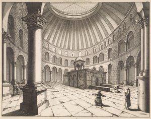 Innenraum der Grabeskirche in Jerusalem von Jan Luyken