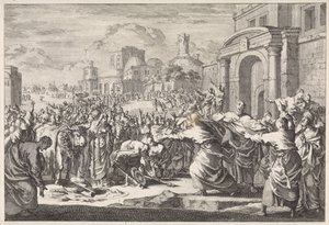 Einwohner von Lystra wollen den beiden Aposteln Rinder opfern