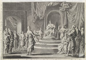 Josef deutet die Träume des Pharaos von Jan Luyken