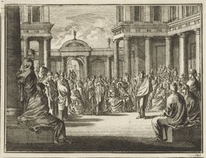 Paulus vor den Mitgliedern des Areopags in Athen von Jan Luyken