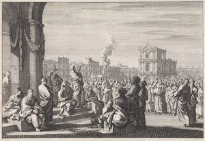 Predigt Christi vor dem Tempel von Jan Luyken
