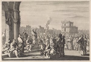 Predigt Christi vor dem Tempel von Jan Luyken