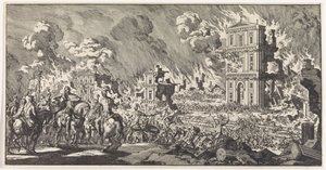 Römer zerstören einen jüdischen Tempel in Jerusalem von Jan Luyken