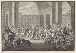 Die Vertreibung der Geldwechsler aus dem Tempel von Jan Luyken