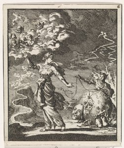 Frau wählt den schmalen Weg, der zum Himmel führt von Jan Luyken