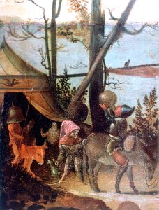 Landschaftsszene, Legende des Heiligen Christophorus, um 1520-1559 von Jan Mandyn
