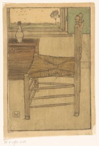 Stuhl mit Binsensitz