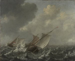 Schiffe auf stürmischer See, 1620er Jahre von Jan Porcellis