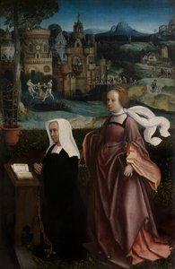 Detail des Stifters mit dem Heiligen Nikolaus und der Frau des Stifters mit der Heiligen Godeliva, ca. 1515-21 von Jan Provoost