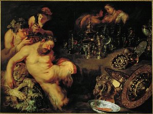 Betrunkener Silen von Jan & Rubens P.P. (1577-1640) Brueghel